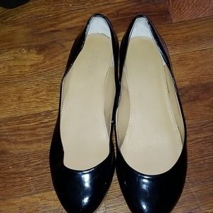 J. Crew Lilly black patent leather ballet flats
